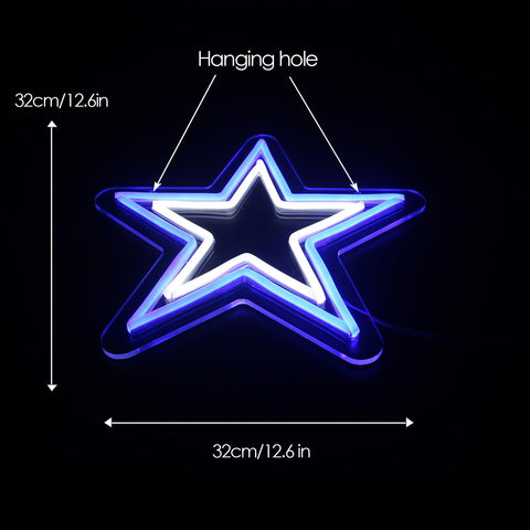 Zhujianqiang blue-white Cowboys neon LED sign brightens walls for fan zones.