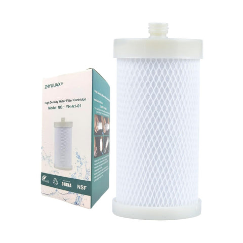 ZHYUUAX 1-micron cartridge with high-density filtration for clearer water and reduced impurities.