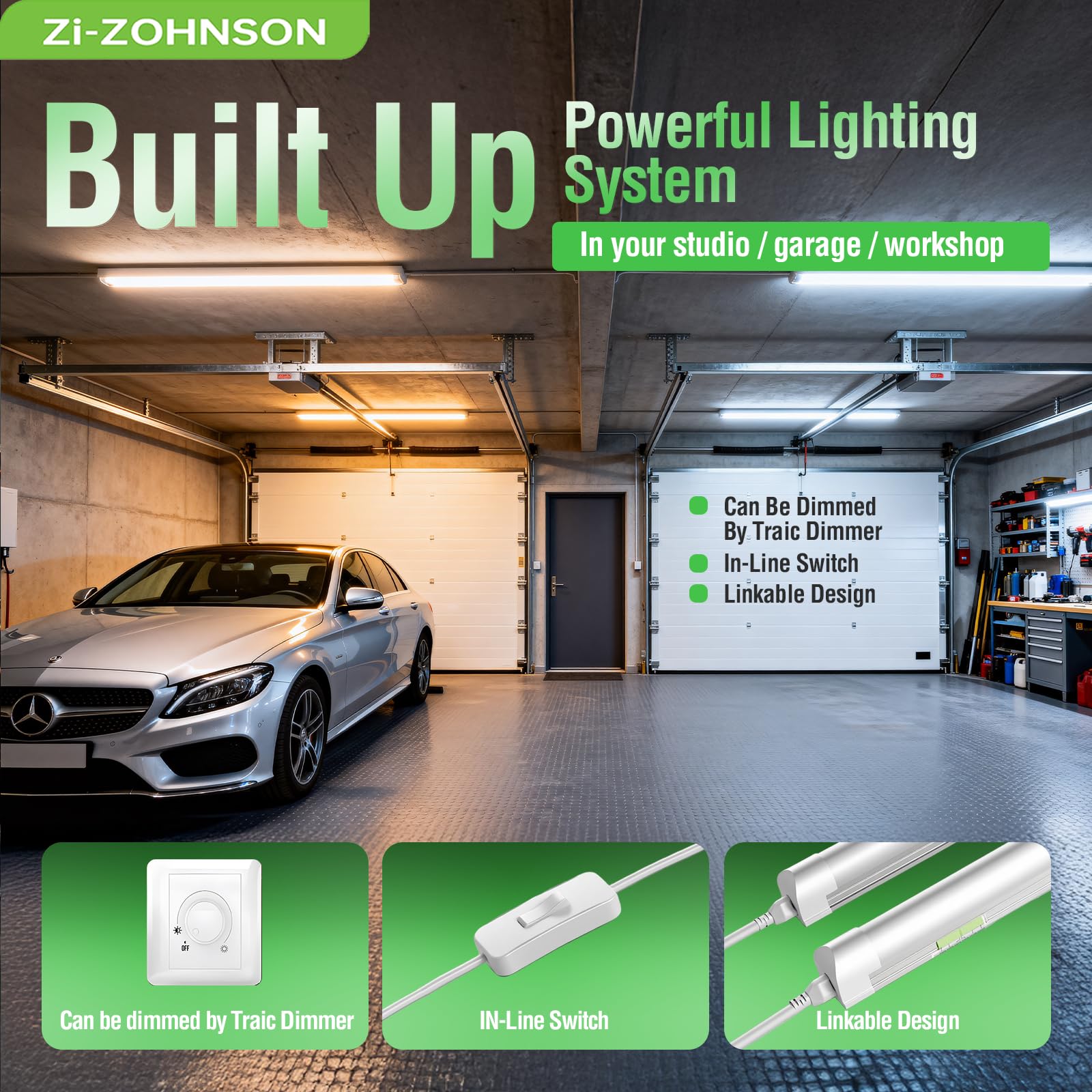 Zi-ZOHNSON color temperature selector on fixture for exact white tone.