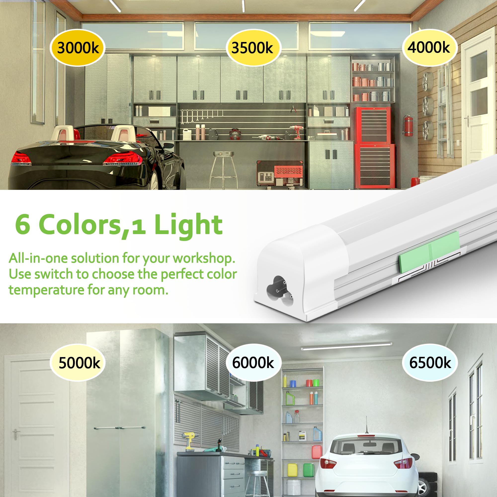 Zi-ZOHNSON high-output LED shop light providing bright, even coverage.