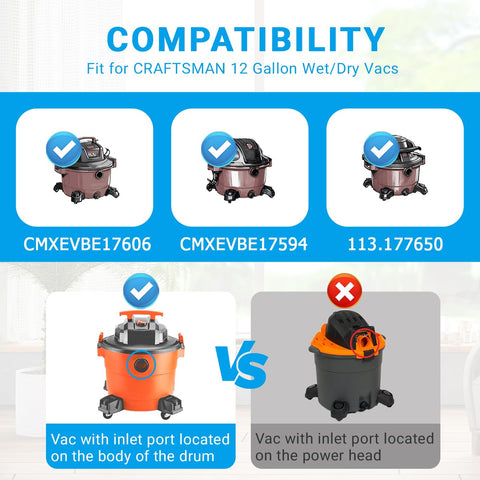 Zibopon 38735 compatible dust bags with sealing collar reduce spillover during operations.