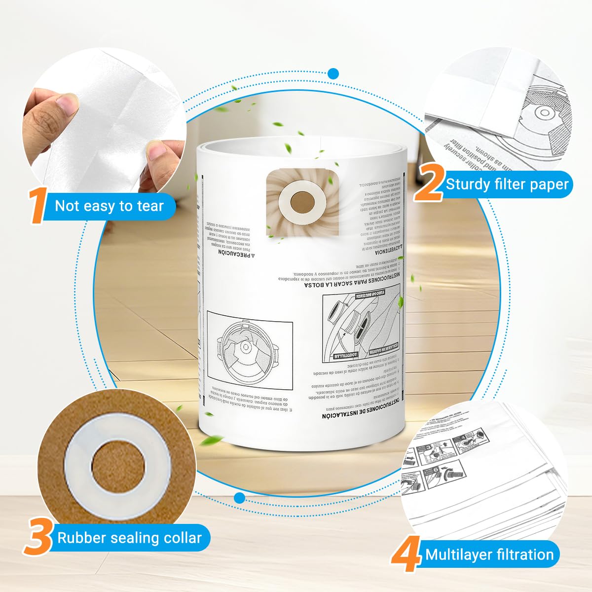 Zibopon CMXEVBE18595 bag compatibility for Craftsman 16 gal vacs.