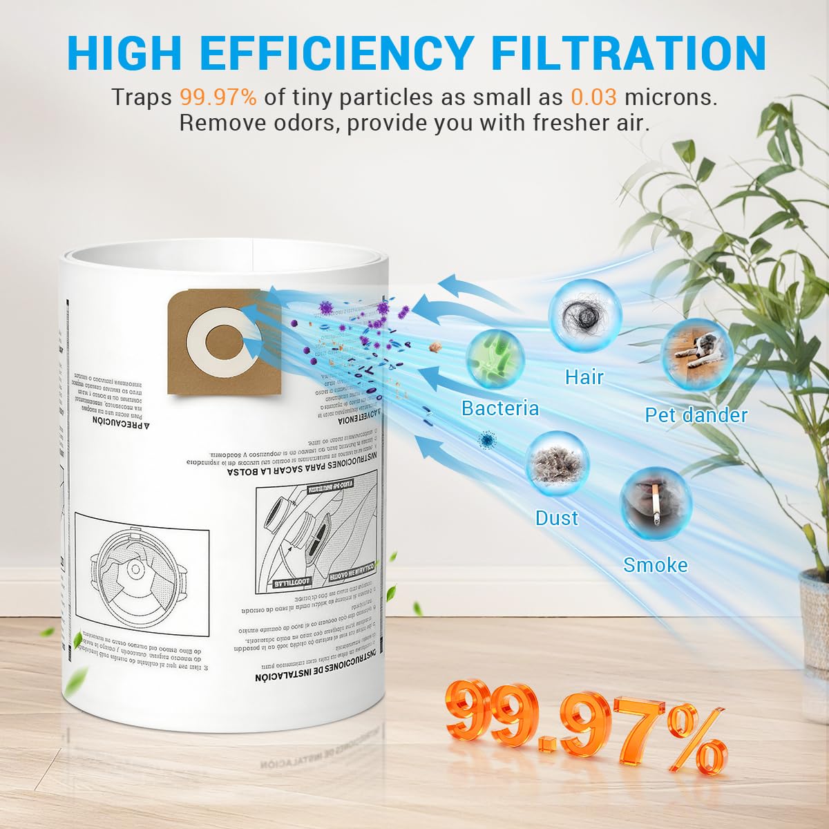 Zibopon CMXEVBE18695 compatible with Craftsman 16-20 gal vacs.