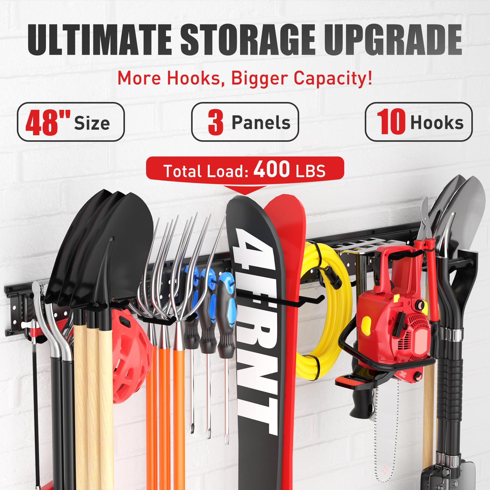ZICANYCO carbon steel construction provides durable storage for heavy garage tools.