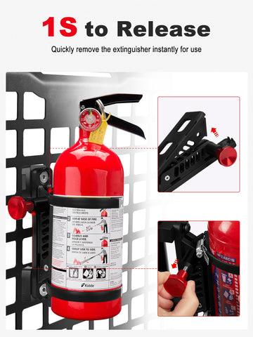 ZIDIYORUO MOLLE panel bracket with clamps holds extinguishers securely