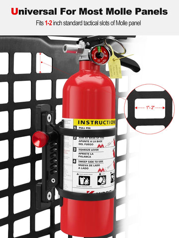 ZIDIYORUO quick-release on MOLLE panel enables rapid extinguisher access