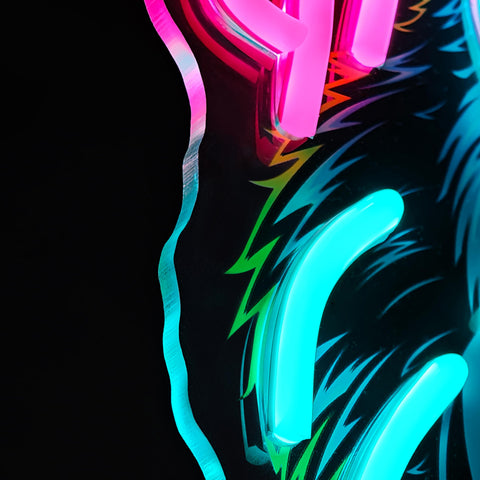 Zidoni Gorilla Neon Sign dimmable switch enables mood setting lighting.
