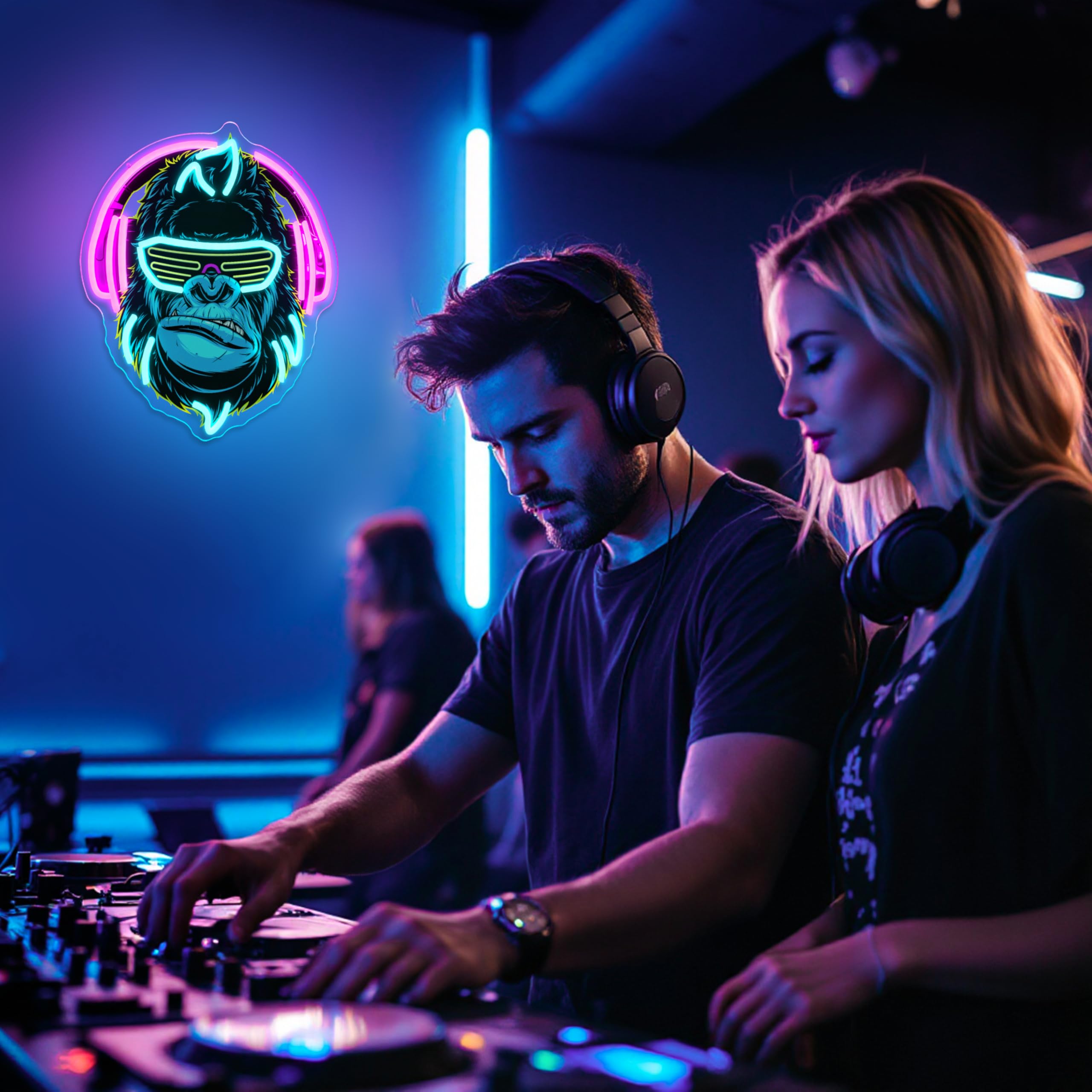 Zidoni Gorilla Neon Sign USB cable powered for easy setup.