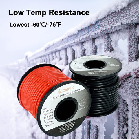 ZIGPEO RC model wiring, 50ft total length in red and black spools.