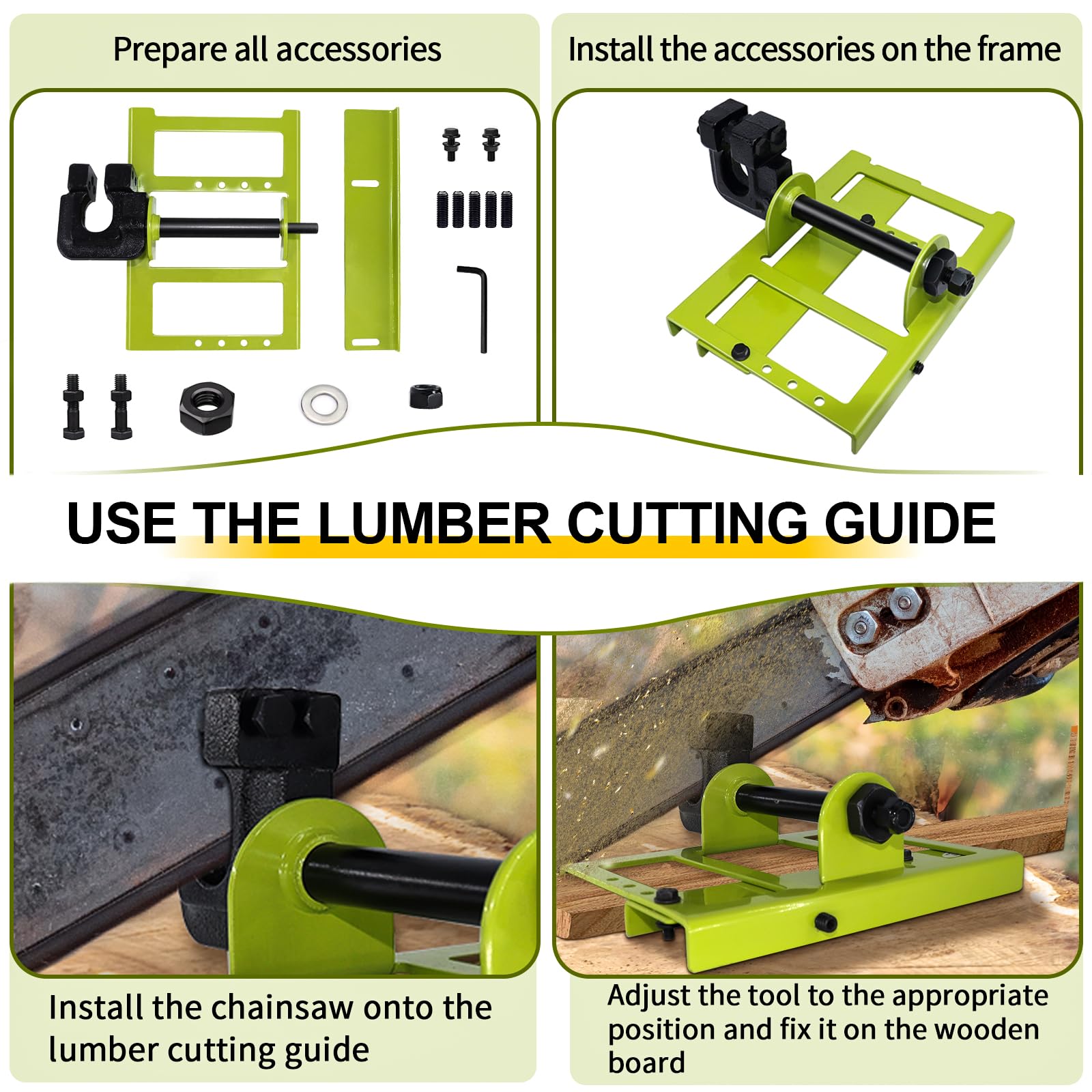 Zihvfzu vertical cutting groove simplifies aligning the chainsaw for clean boards