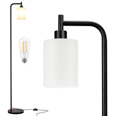 Ziisee floor lamp with black modern design provides stylish ambient lighting for living rooms.