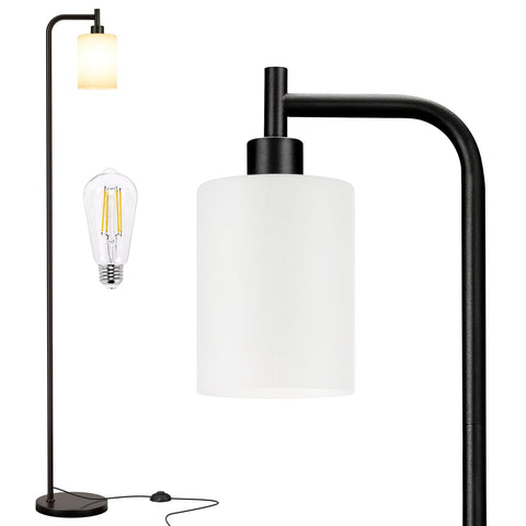 Ziisee floor lamp with black modern design provides stylish ambient lighting for living rooms.