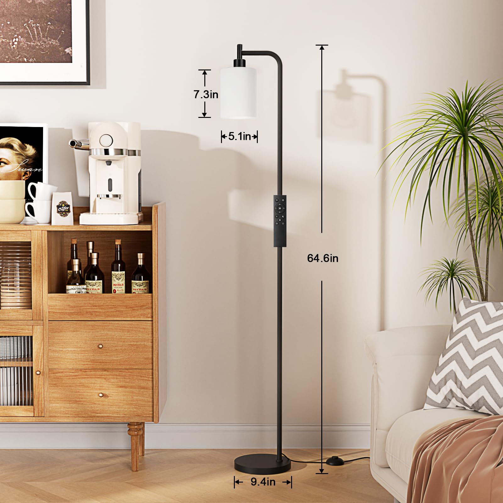 Ziisee black tall lamp complements modern bedrooms or offices