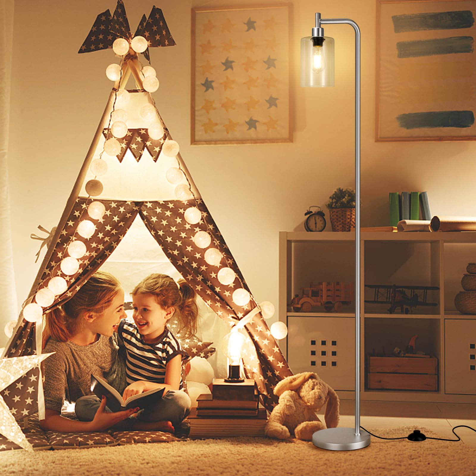 Ziisee floor lamp foot-pedal switch enables hands-free operation.