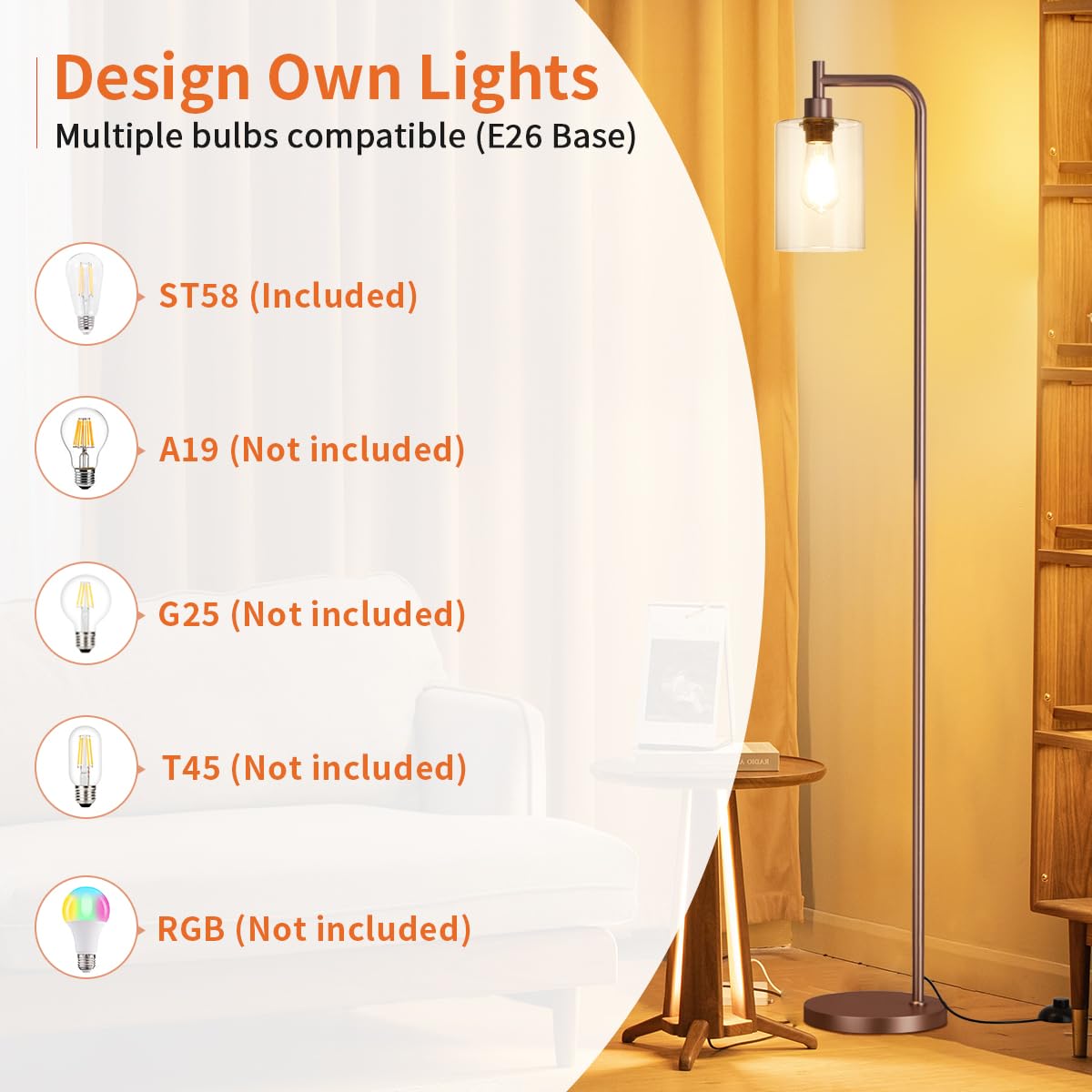 Ziisee floor lamp foot pedal switch frees hands for daily tasks.