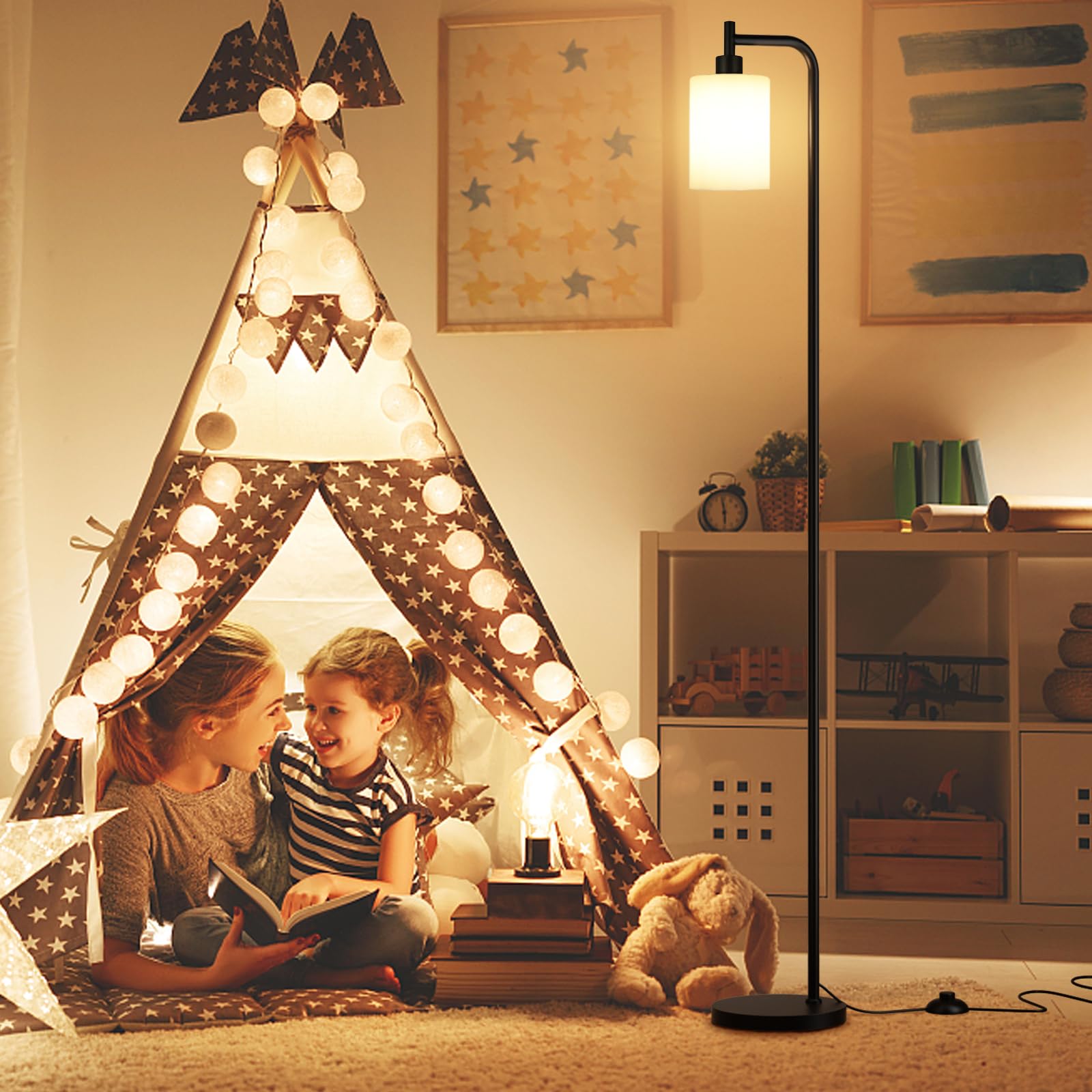 Ziisee floor lamp heavy base ensures stable placement and safety around kids.