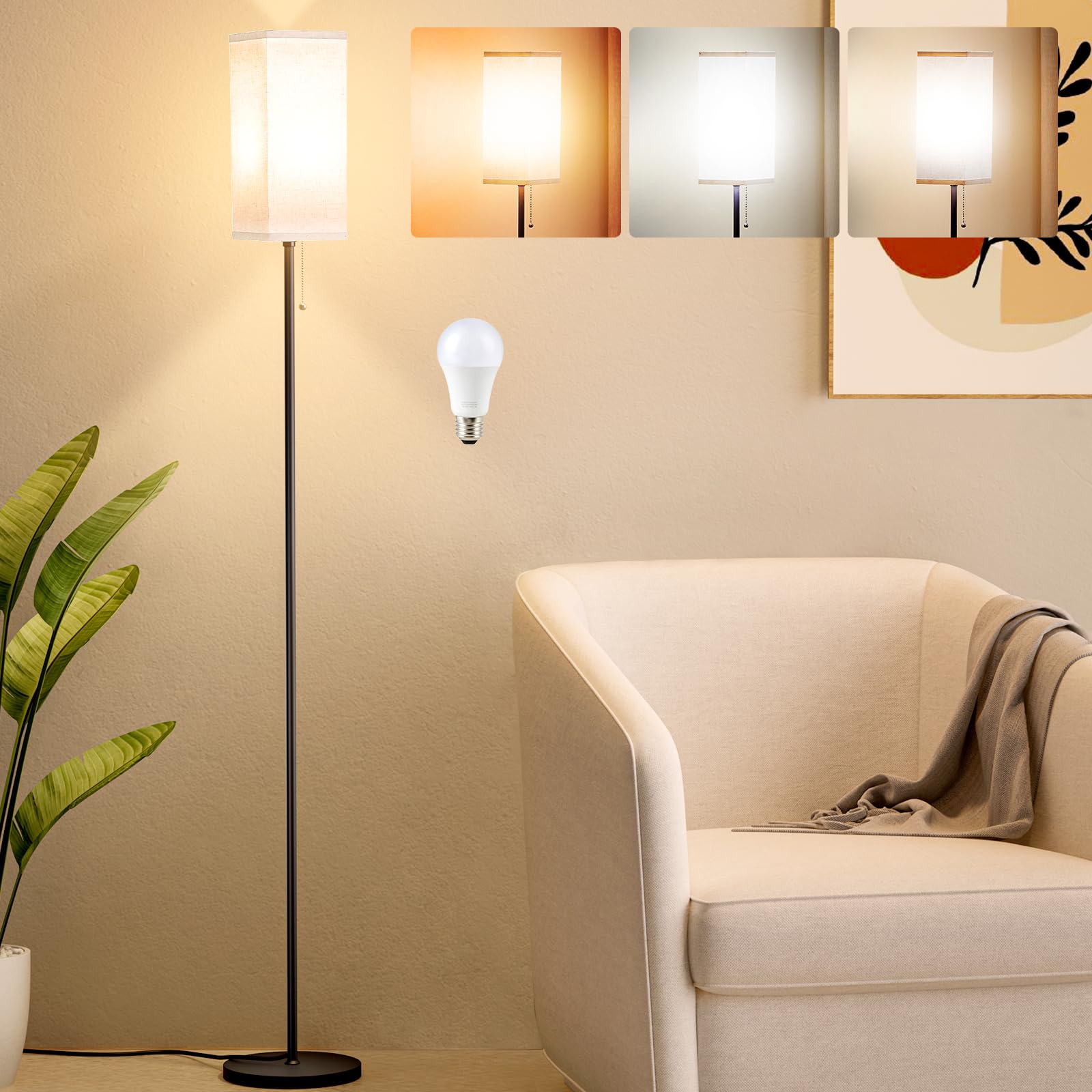 Ziisee floor lamp in modern living room with warm ambiance
