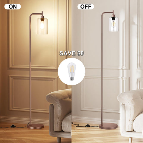 Ziisee floor lamp with replaceable LED bulb offers flexible lighting options.
