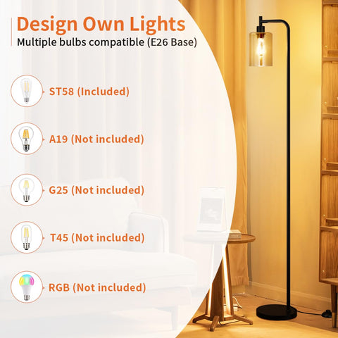 Ziisee replaceable ST58 LED bulb delivers warm 3000K light.