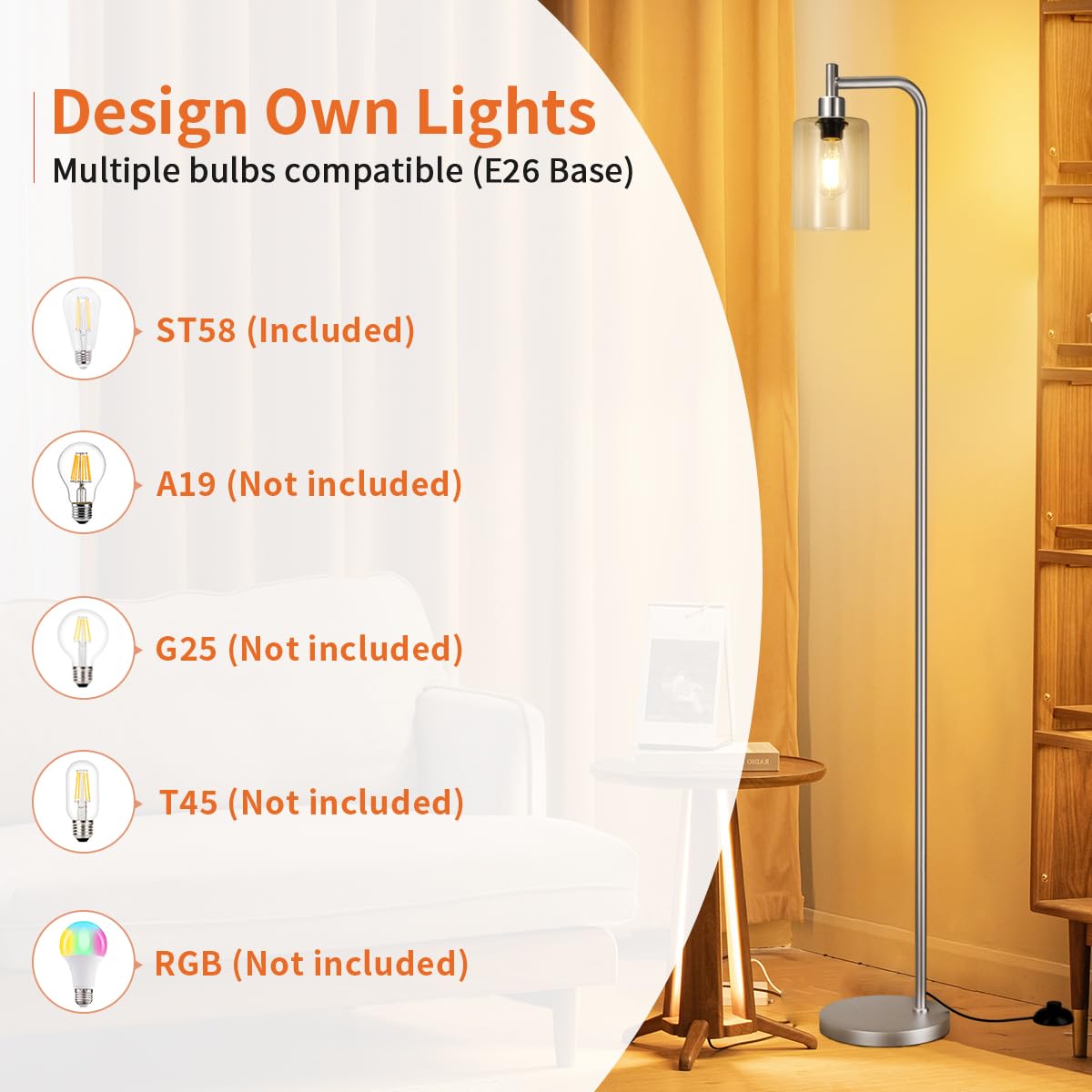 Ziisee tall industrial design adds height and presence in any room.