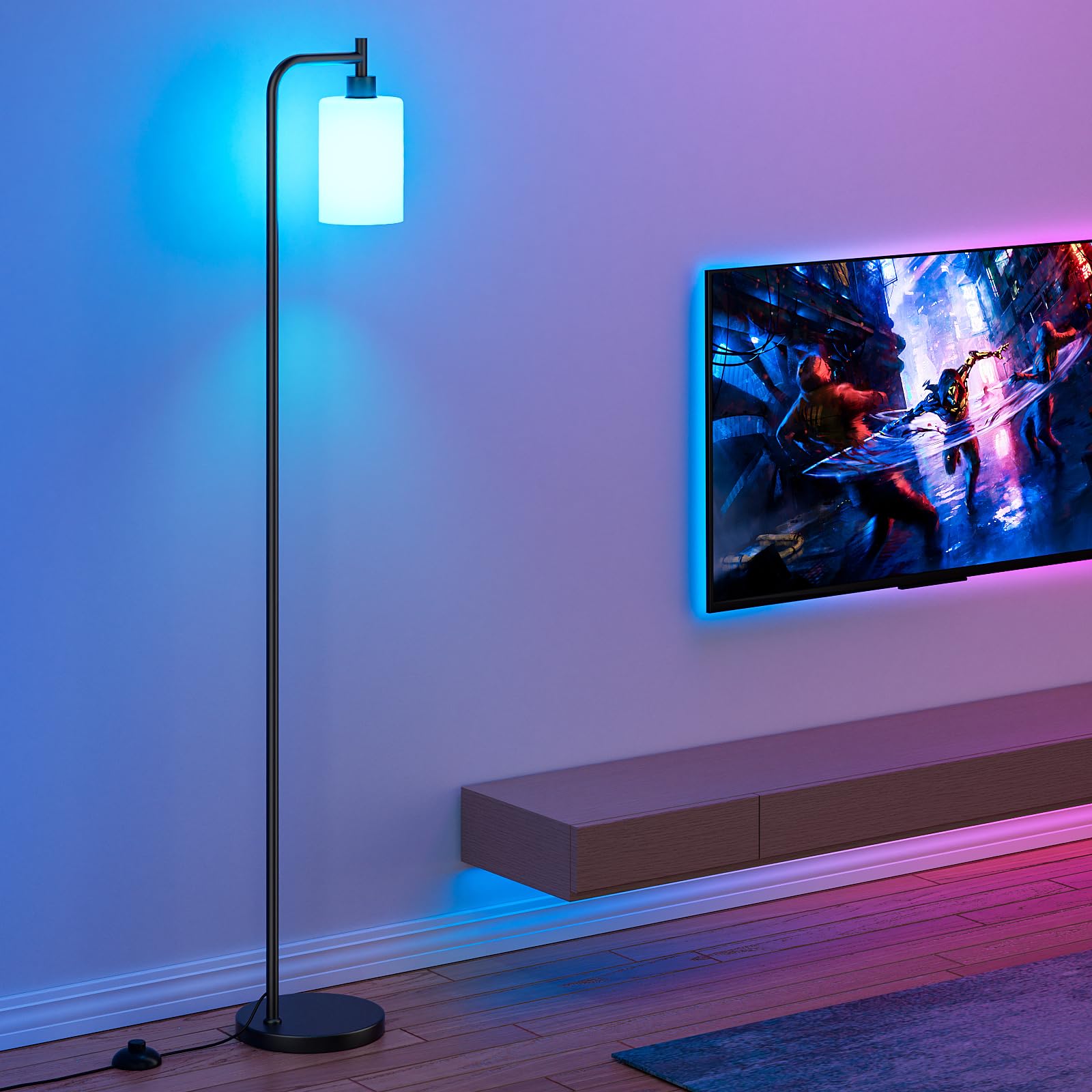Ziisee floor lamp with easy, tool-free assembly and timer function