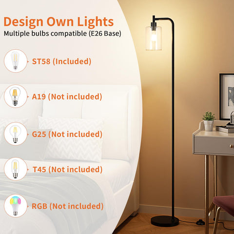 Ziisee industrial floor lamp base detail showing stability