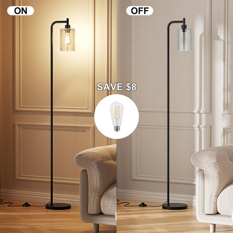 Ziisee black industrial tall lamp complements bedroom decor