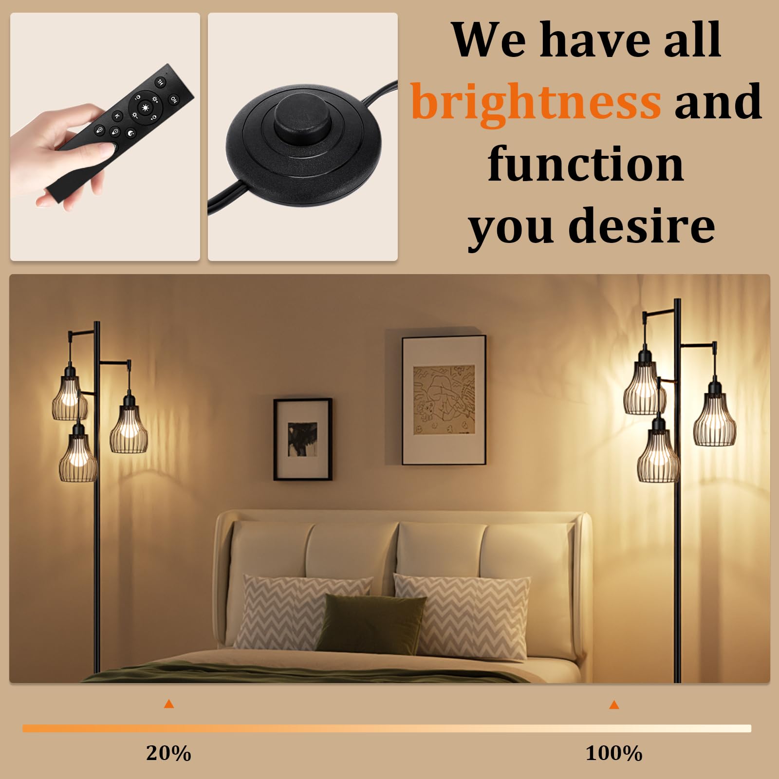 Ziisee seventy-inch floor lamp in corner-ready design for sofa or bed lighting
