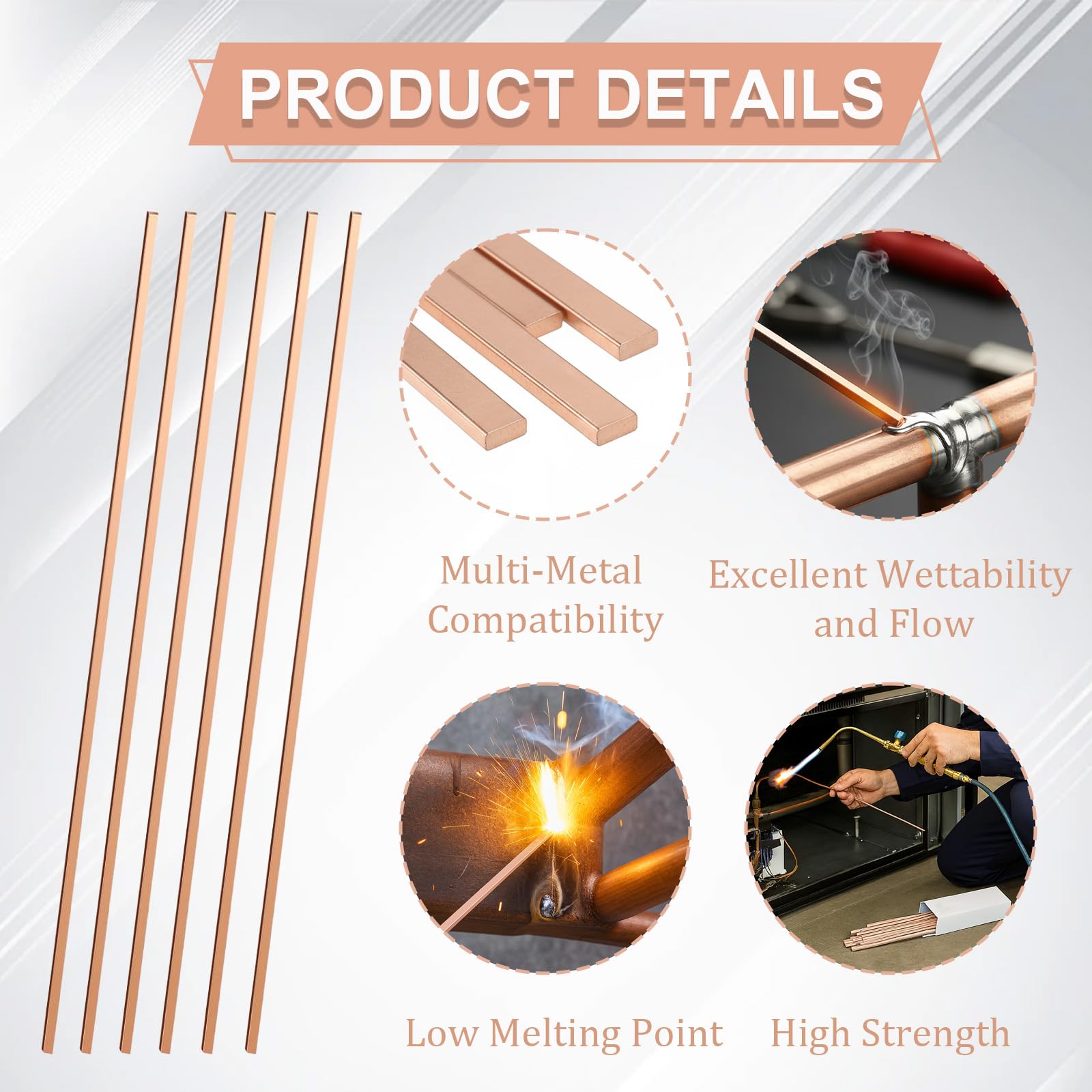 ZILAMGOO AWS BCuP-5 brazing rod supports reliable bond strength in refrigeration repairs.