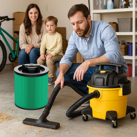 ZILAMGOO traps dust, drywall debris, and pet hair for workshop use