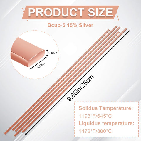 ZILAMGOO flat phos copper welding rod ideal for precise, clean HVAC copper pipe joins.