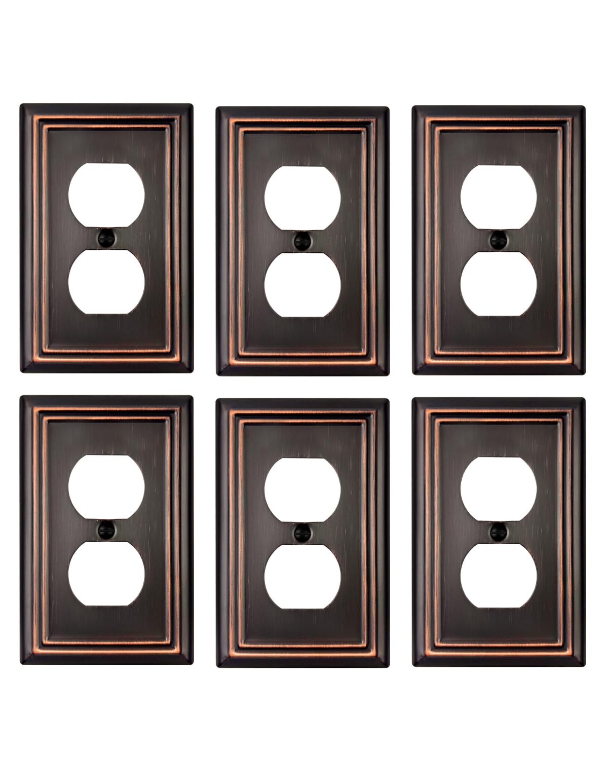 ZILLSEA 6-pack aged bronze wall plates for cohesive vintage décor.