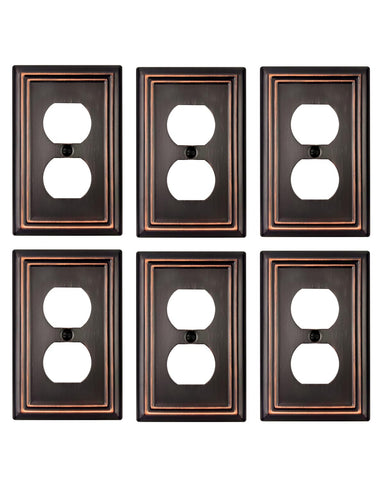 ZILLSEA 6-pack aged bronze wall plates for cohesive vintage décor.