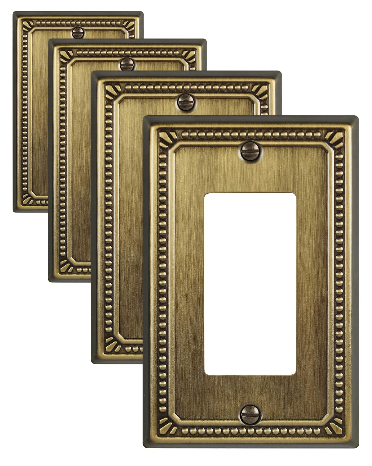 ZILLSEA antique brass pearl decorator wall plate adds subtle elegance.