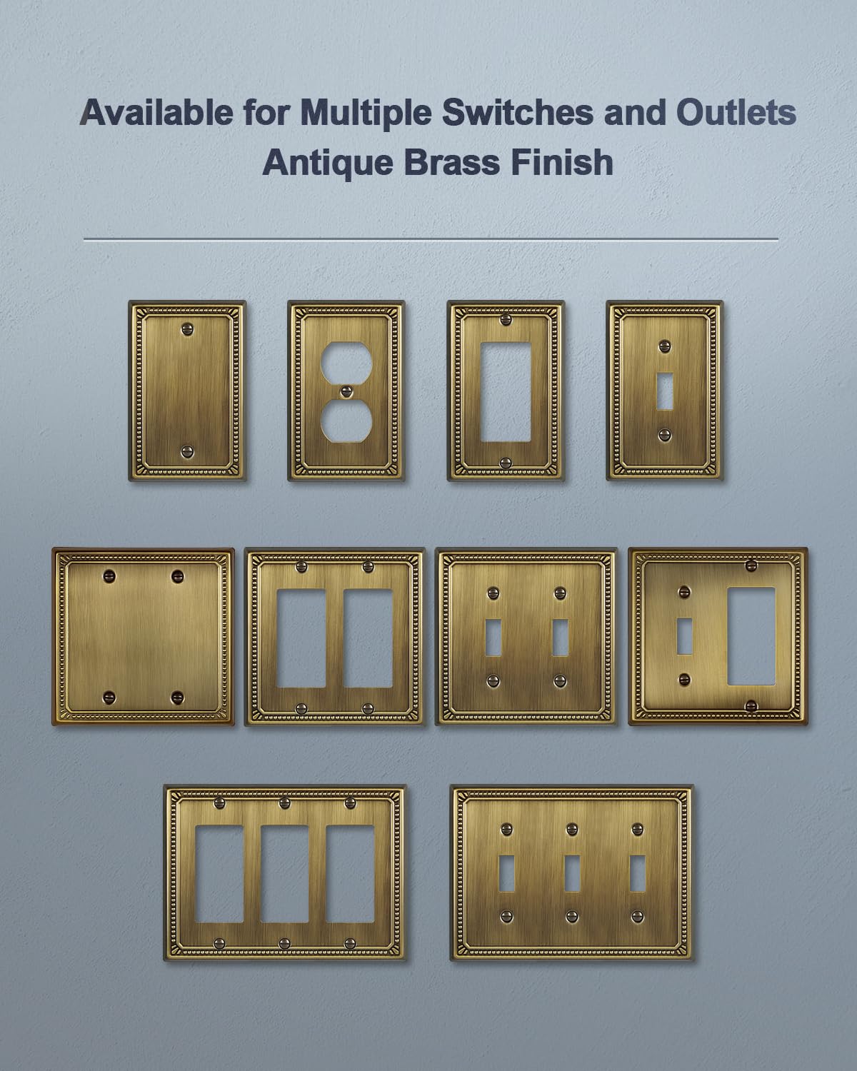ZILLSEA antique brass pearl wall plate blends with many styles.