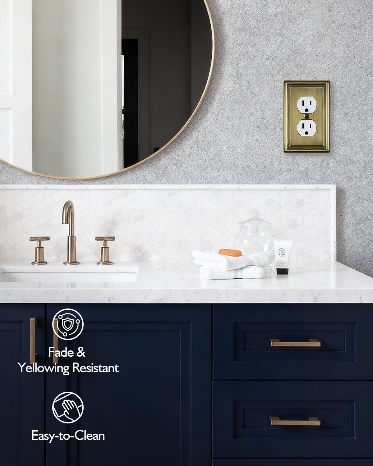 ZILLSEA antique brass finish detail – vintage charm for décor.