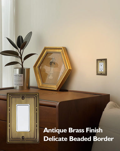 ZILLSEA beaded metal wall plate detail adds subtle texture to rooms.
