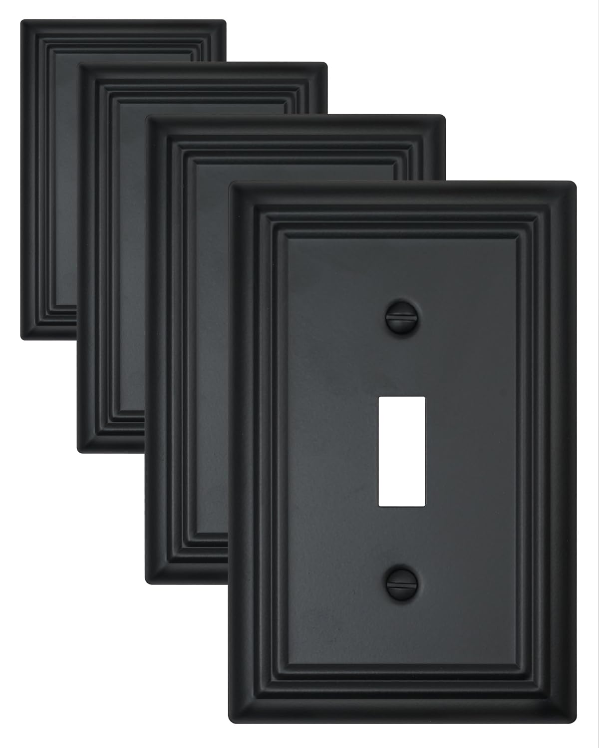 ZILLSEA decorative black toggle wall plate adds modern style to any room.
