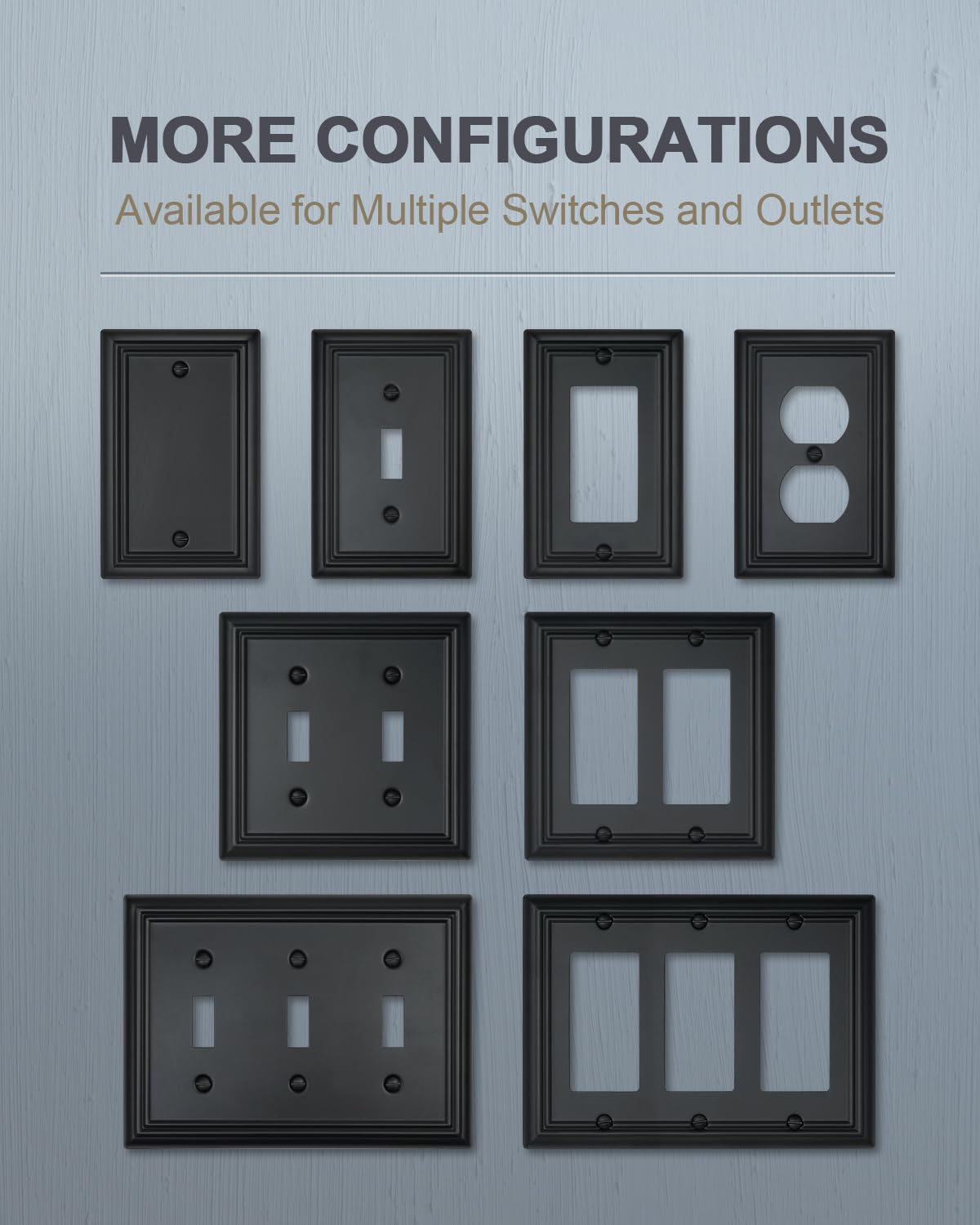 ZILLSEA decorative faceplate in black adds subtle sophistication.