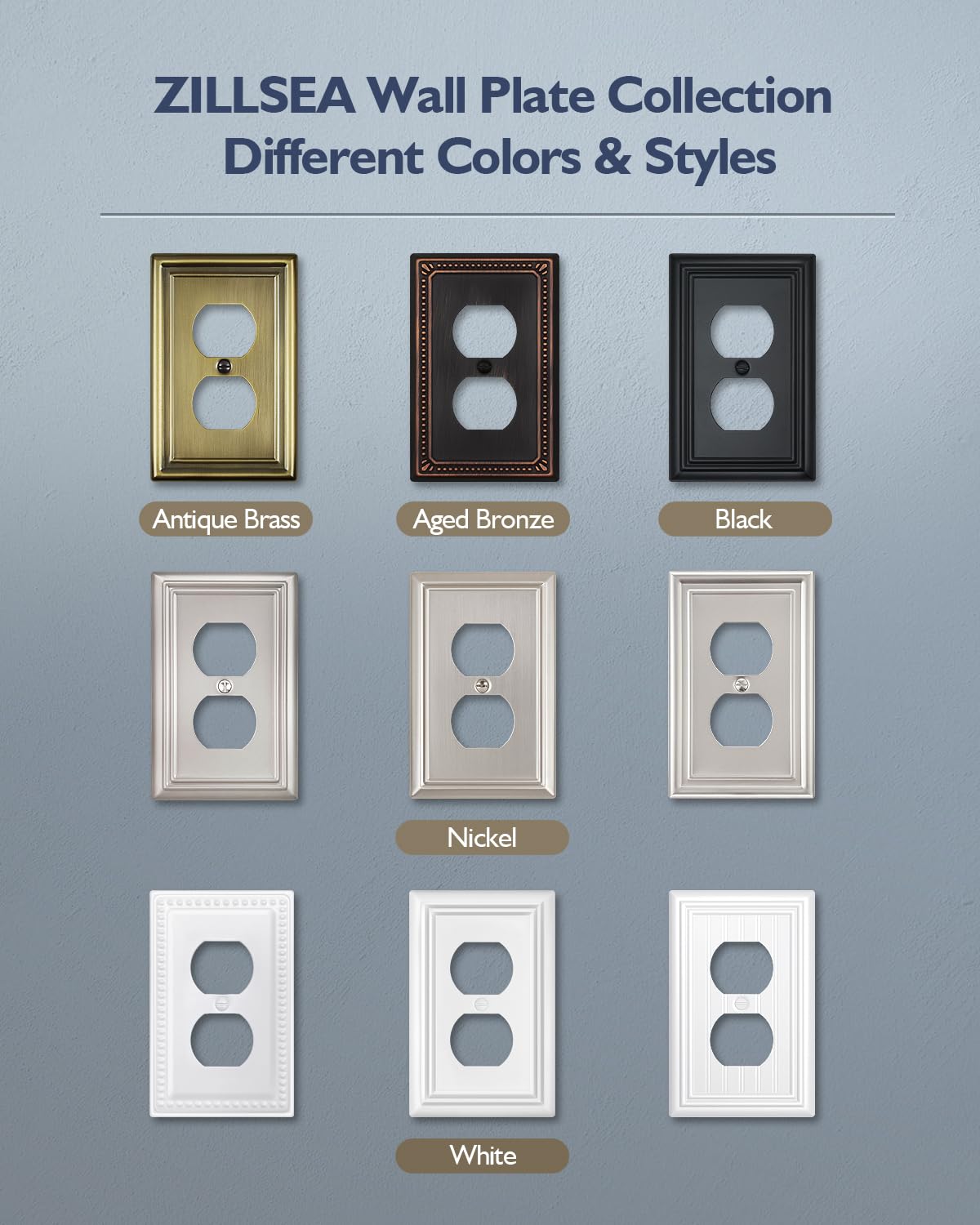 ZILLSEA decorative outlet cover – ideal for living room, kitchen, bedroom.