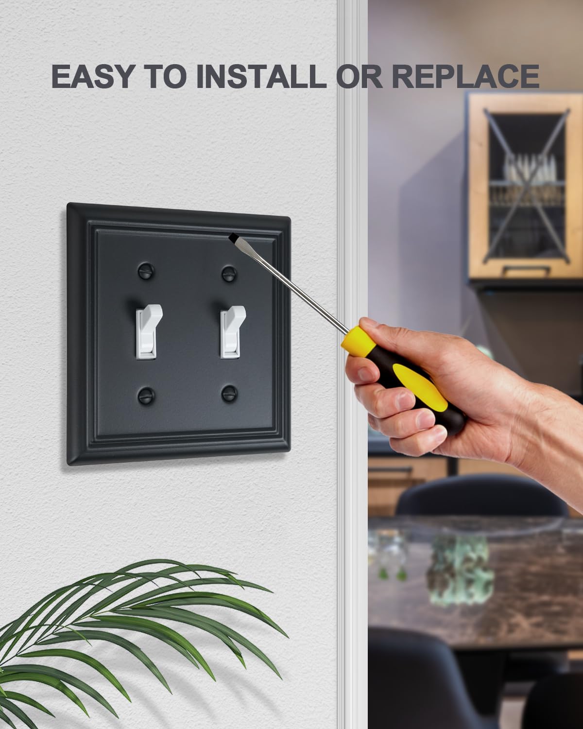 ZILLSEA decorative switch cover black lifestyle shot for modern interiors