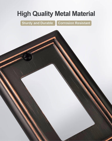ZILLSEA aged bronze wall plate beside a dimmer switch for timeless style