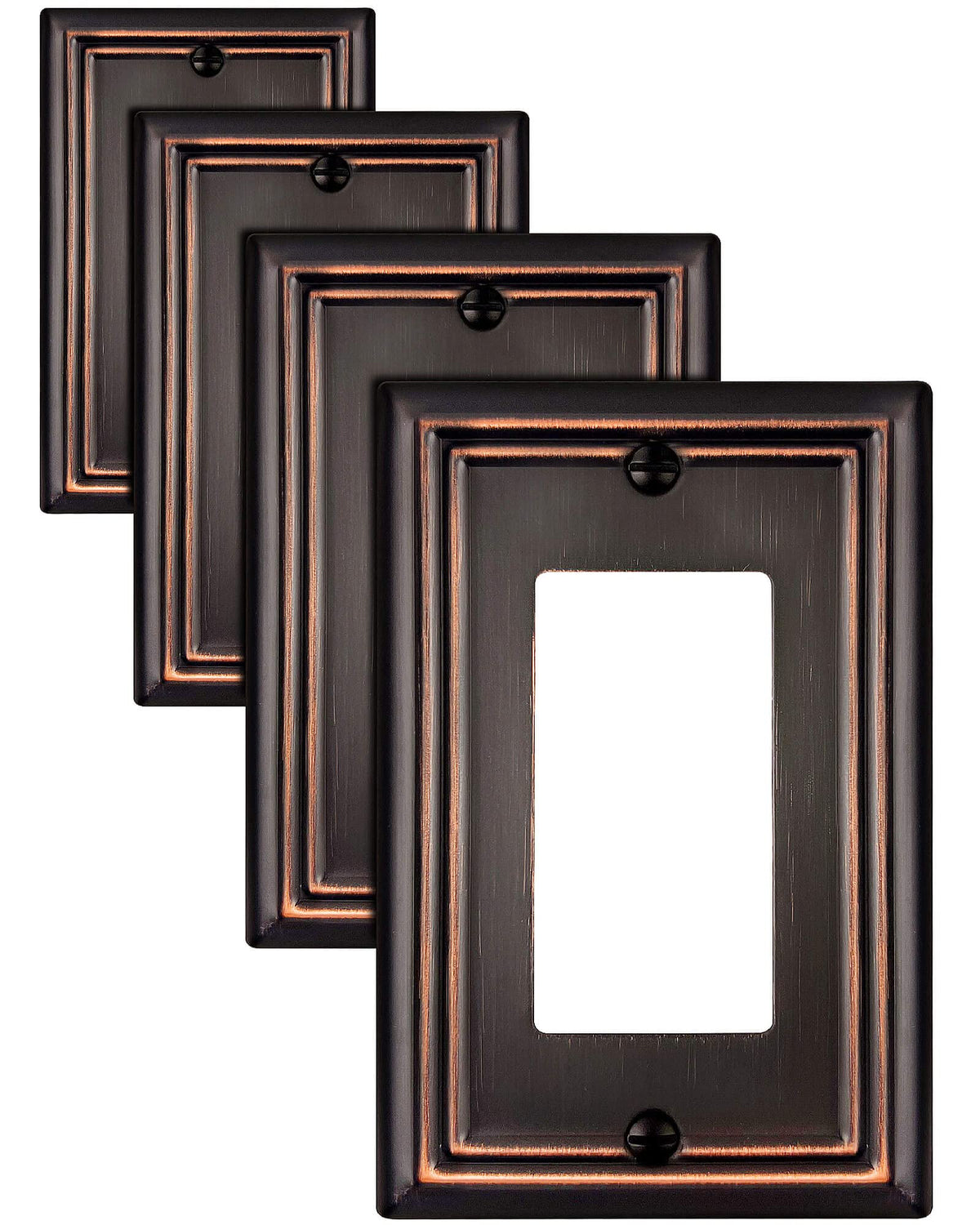 ZILLSEA aged bronze wall plate on a GFCI outlet for vintage charm and protection