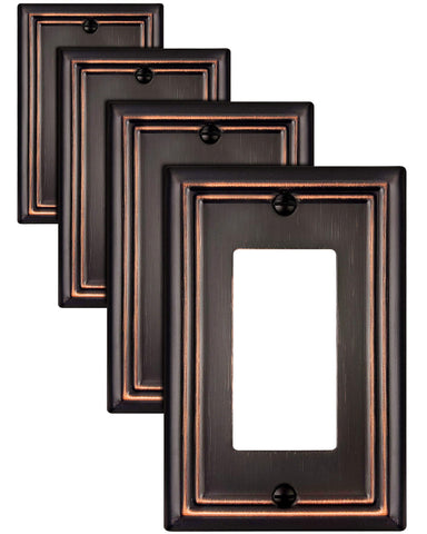 ZILLSEA aged bronze wall plate on a GFCI outlet for vintage charm and protection