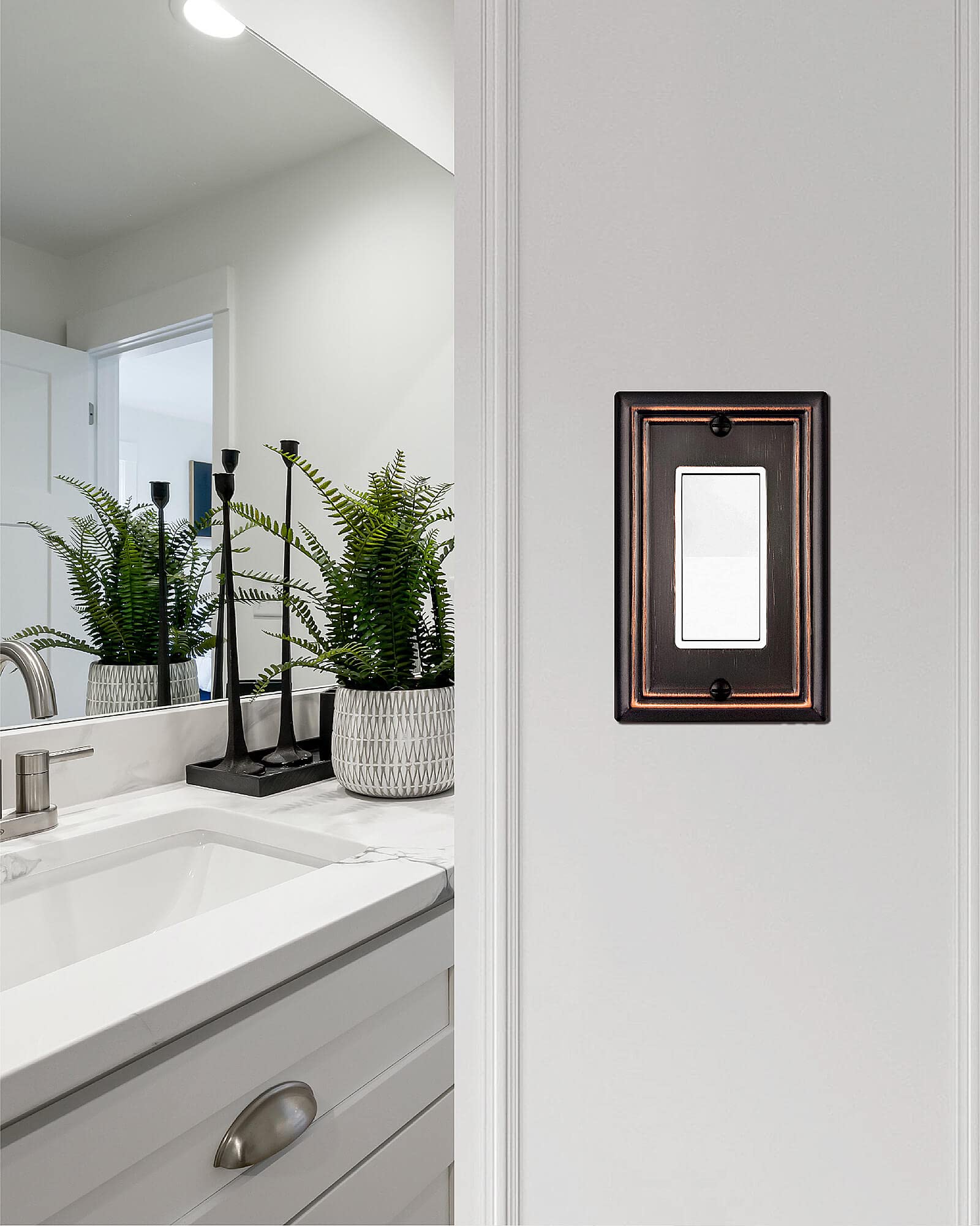 ZILLSEA aged bronze outlet cover enhances decor with durable steel build