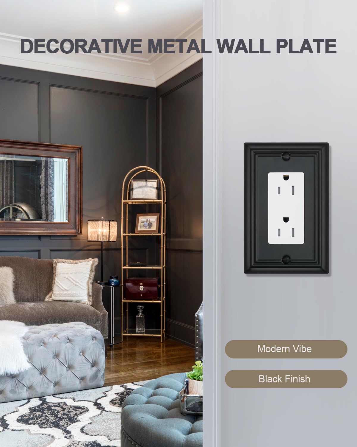 ZILLSEA decorator wall plate side view showcasing durable metal build