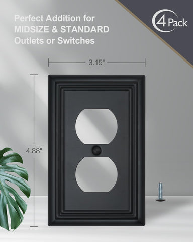 ZILLSEA dimensions 3.15 by 4.88 inches fits midsize outlets.