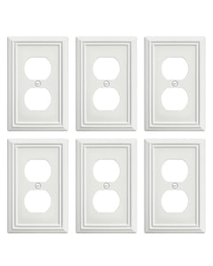 ZILLSEA duplex outlet cover off-white front view adds warm, refined style.