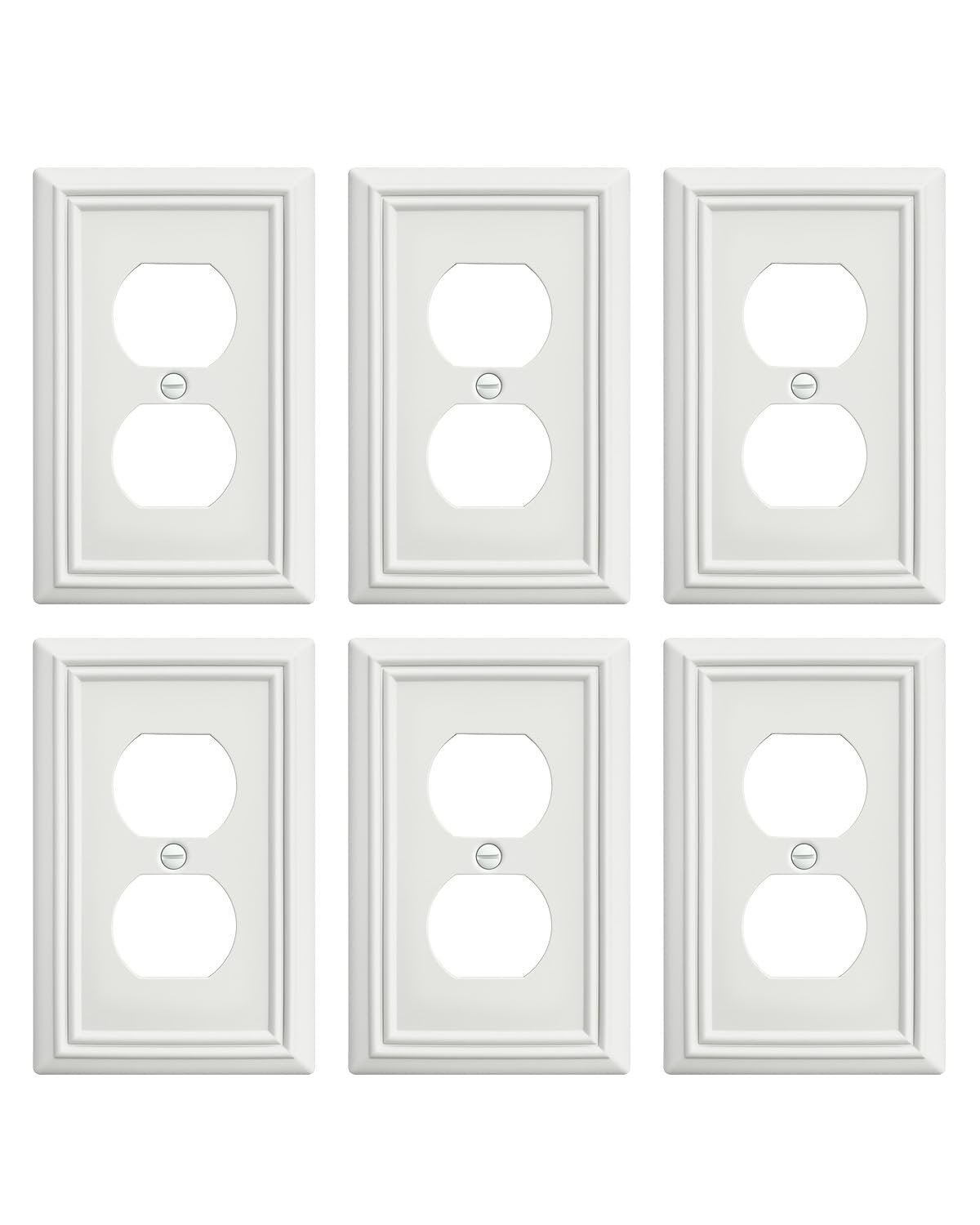 ZILLSEA duplex outlet cover off-white front view adds warm, refined style.