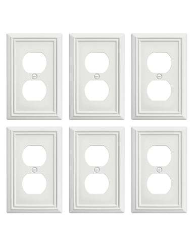 ZILLSEA duplex outlet cover off-white front view adds warm, refined style.